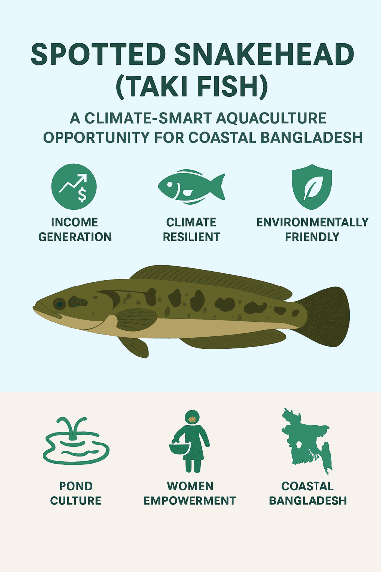 Spotted Snakehead (Taki Fish): A Climate-Smart Aquaculture Opportunity for Coastal Bangladesh